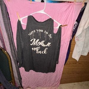 Chic Charcoal Cold Shoulder Blouse